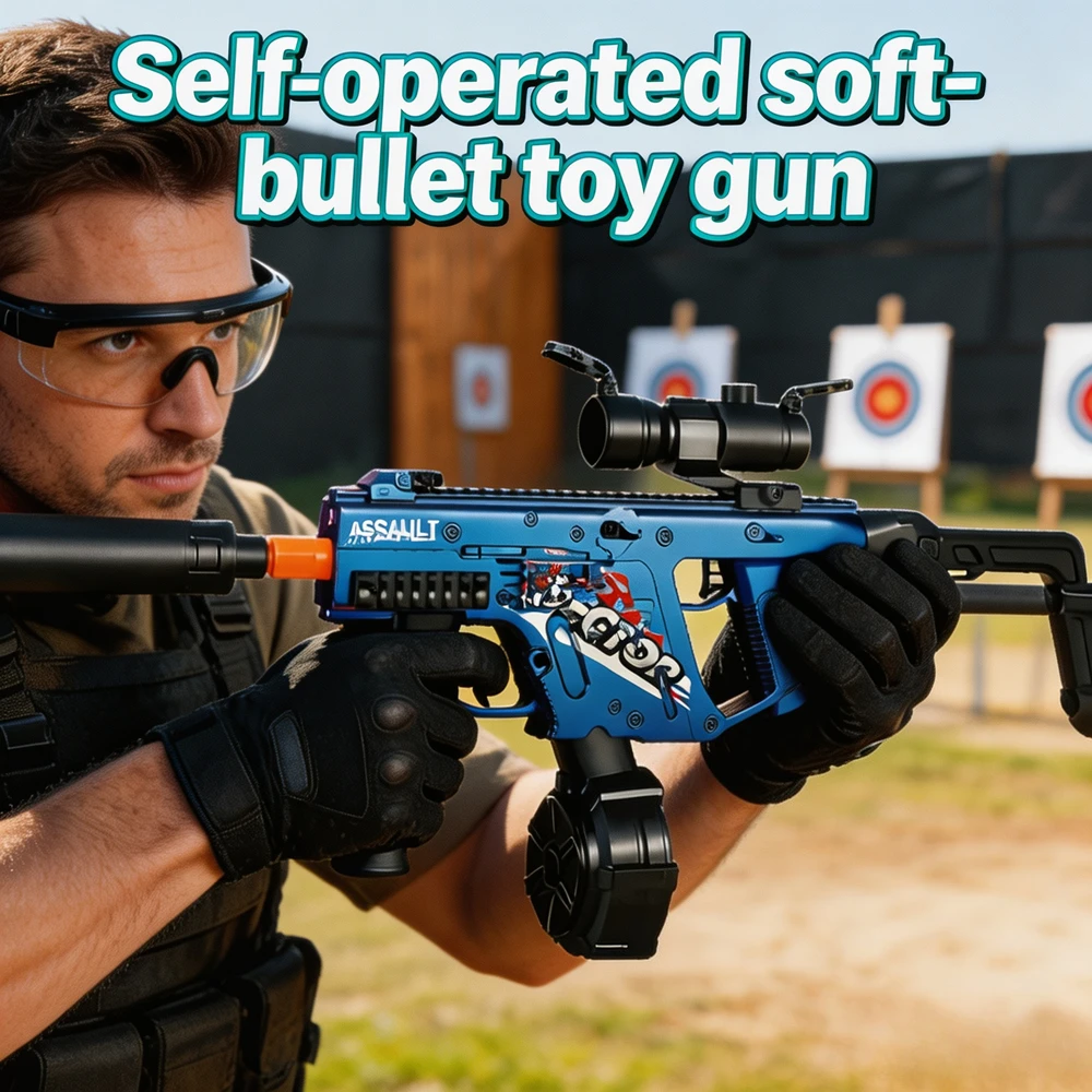 Rechargeable Semi Auto Soft Bullet Blaster Toy Gun Multicolored Electric Shooting Toy Outdoor Interactive Game