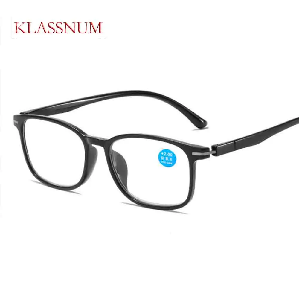 

KLASSNUM New HD Blue Light Prevention Presbyopic Glasses Men and Women Ultra Light Fashion Reading Glasses
