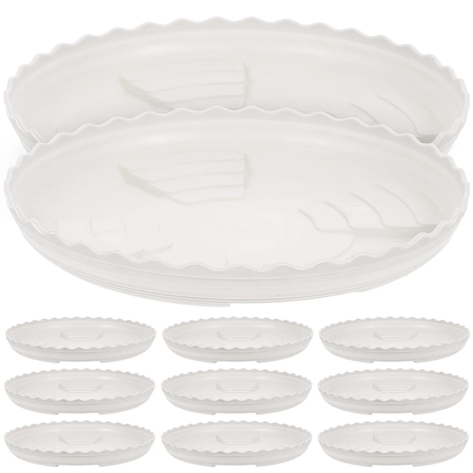 

20pcs Plant Saucer Plastic Round Drip Tray For Indoor Outdoor Durable Water Soil Catcher Flowerpot Floor Clean Multiple Use