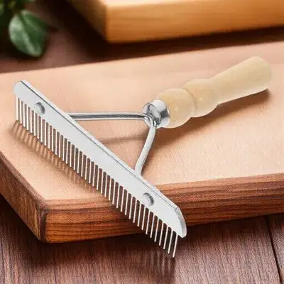 

1Pcs Useful Horse Cleaning Brush Wooden Handle High Quality Ergonomic Non-Slip for Horse Grooming Supplies Animal Hair Removal