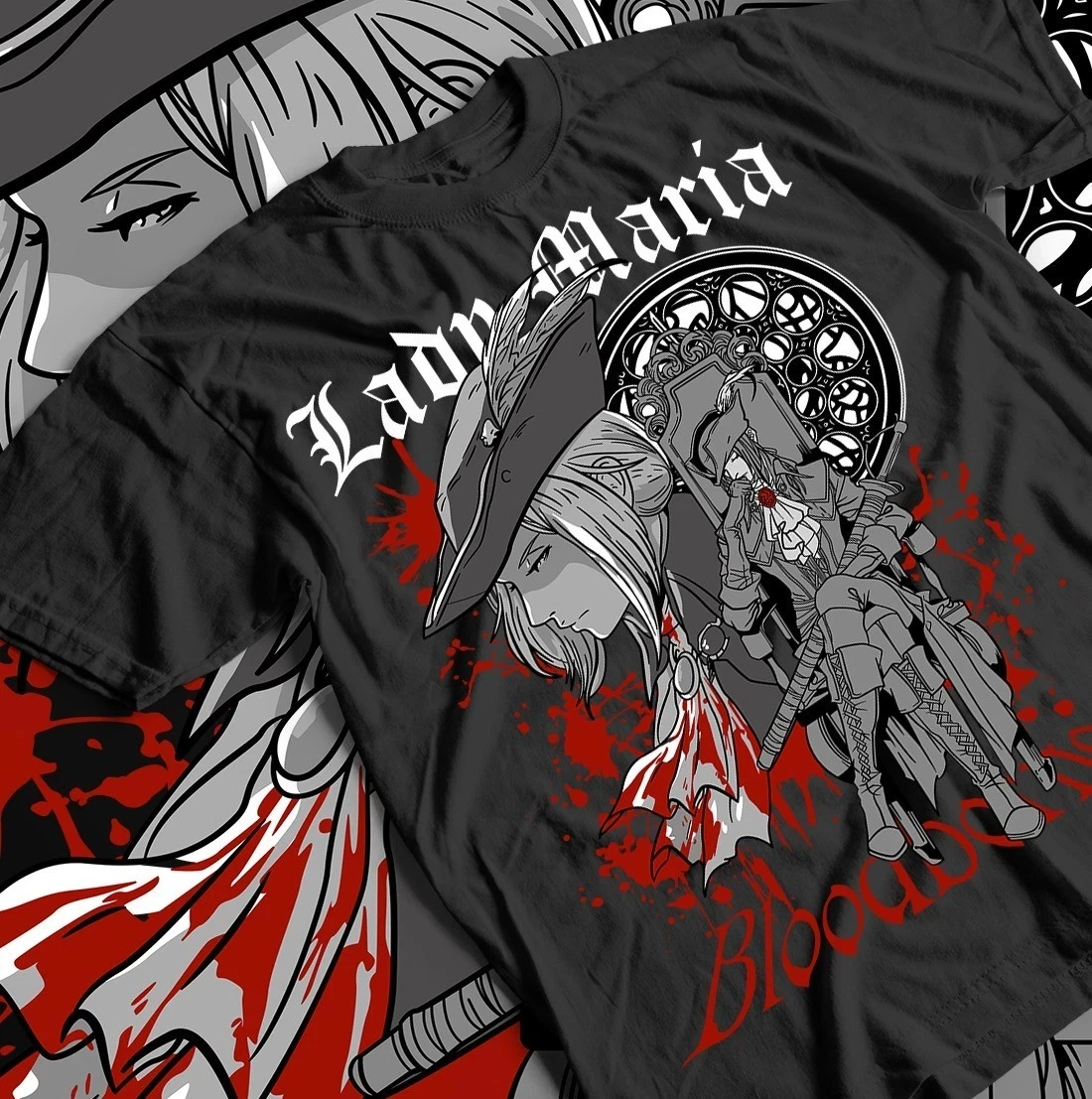 Oferta de Año Nuevo 2026: Camiseta Lady Maria Bloodborne, Camiseta del Videojuego Hunters Mark, Camiseta de Cuello Redondo y Manga Corta para Hombre