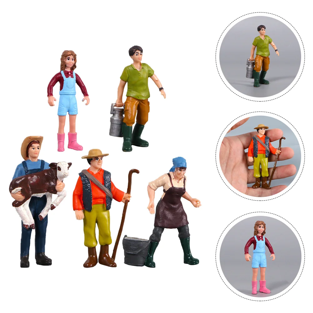 

5 PCS Character Model Miniature Models Layout Toy Room Figure Figures Vinyl Architecture Toys Construction