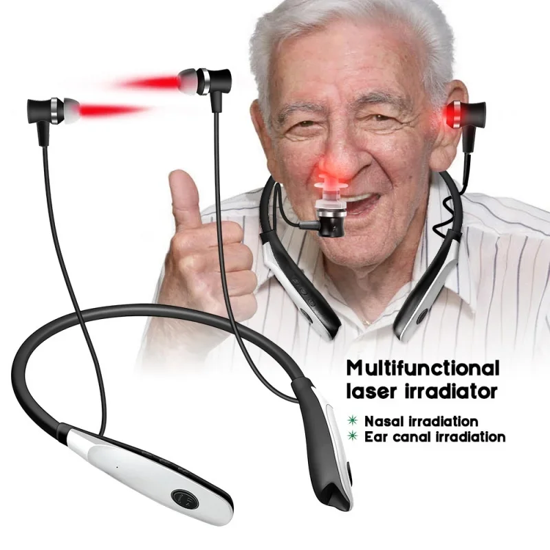 Tinnitus Hypertension Treatment Ear Nasal Laser Therapy Irradiation Laser Physiotherapy Earplug Otitis Media Deafness Diabetes