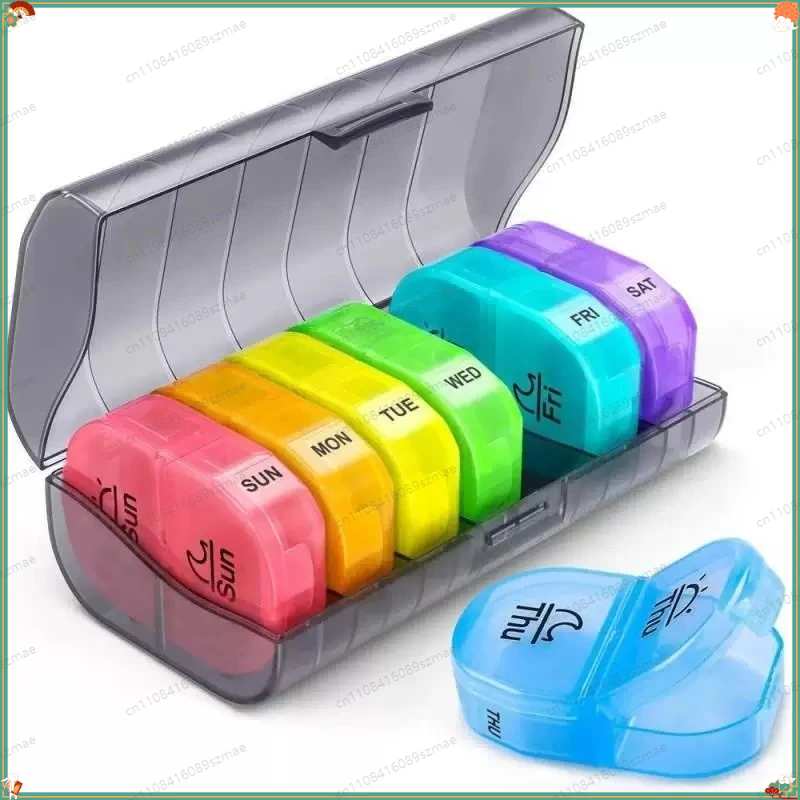 Portable 7-Day Pill Case for Elderly, Moisture-Proof Mini Medicine Organizer, Weekly Travel Pill Box