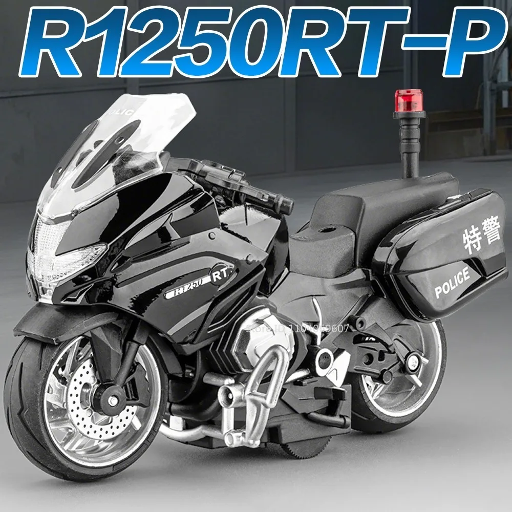 

1:14 Scale R1250RT-P R1250RT Model Motorcycle Toys Alloy Diecast Sound Light Shock Absorption Pull Back Popular Motorbike Models