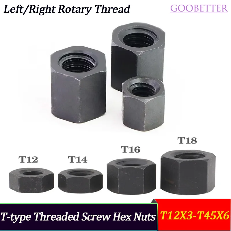 1-10pcs Trapezoid Lead Screw with Hexagon Nut Spur Tooth/Counter Tooth T12-T45 Various Sizes Available for Your Selection