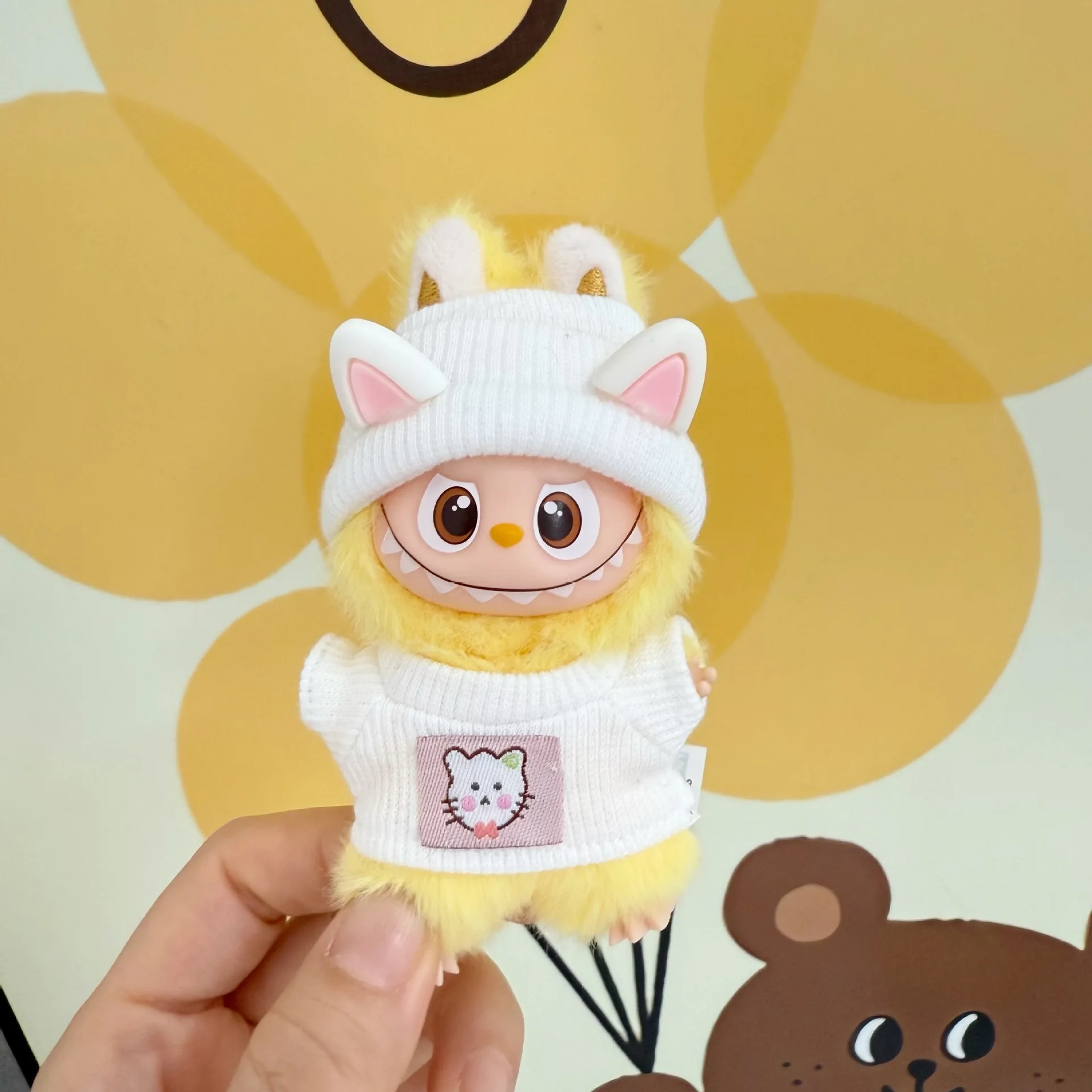 Roupas de boneca acessórios roupas em forma de animal bonito para 10.5cm labubu 4.0 o monstros pino para série amor ropa labubu presente