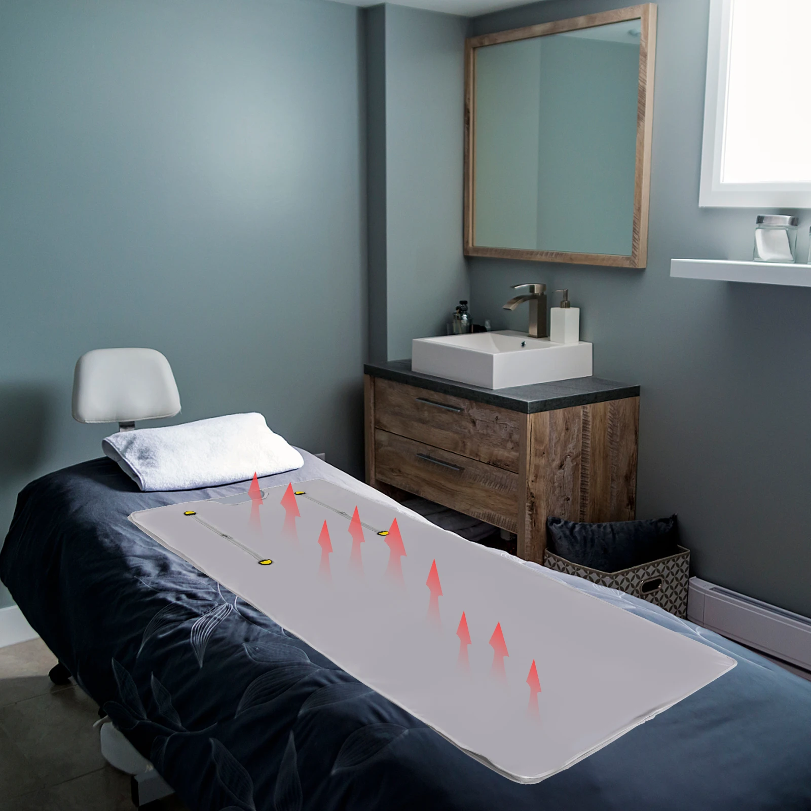 بطانية ساونا محمولة، بطانية تسخين قابلة للطي مقاس 180*80 سم، كيس بخار للعرق مع جهاز تحكم عن بعد لجهاز Detox Spa Relax (650 وات 220 فولت/110 فولت)