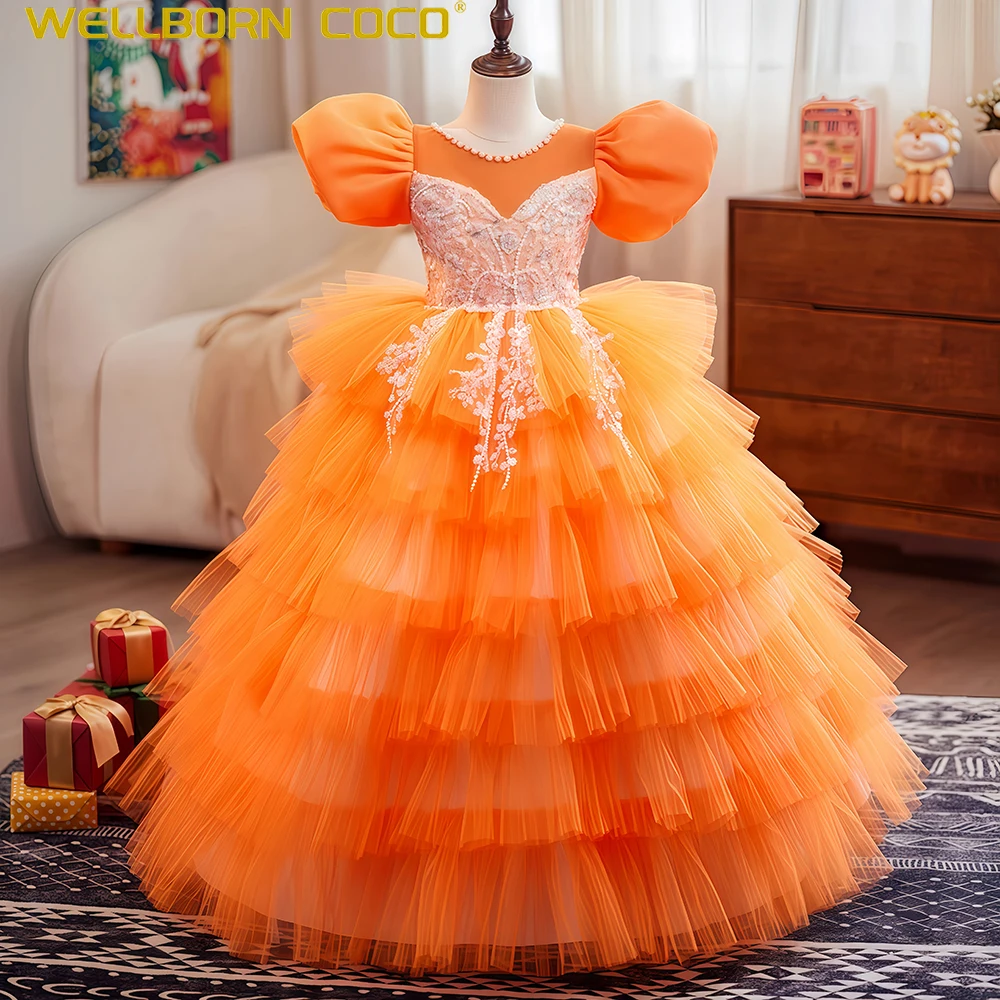 

Luxury Girl Host Dress 2025 New Girl Beauty Pageant Evening Dress Model Piano Performance Dress Princess Birthday Dress High end