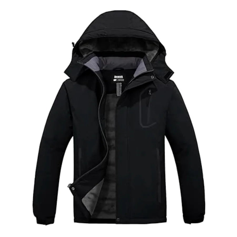 

Men's Mountain Waterproof Ski Jacket Winter Rain Jacket Warm Fleece Snow Coat