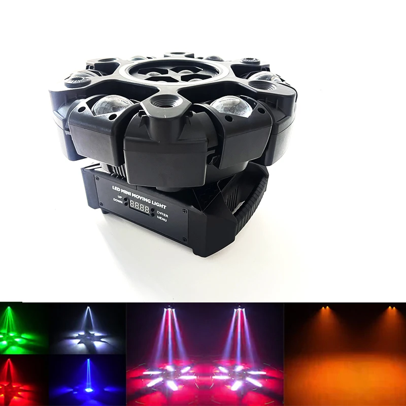 

2026 NEW 150W 6-Arm RGBW Beam Moving Head Light with Halo Effect Stage Light DMX512 Honeycomb Beam Strobe Effect for DJ Party