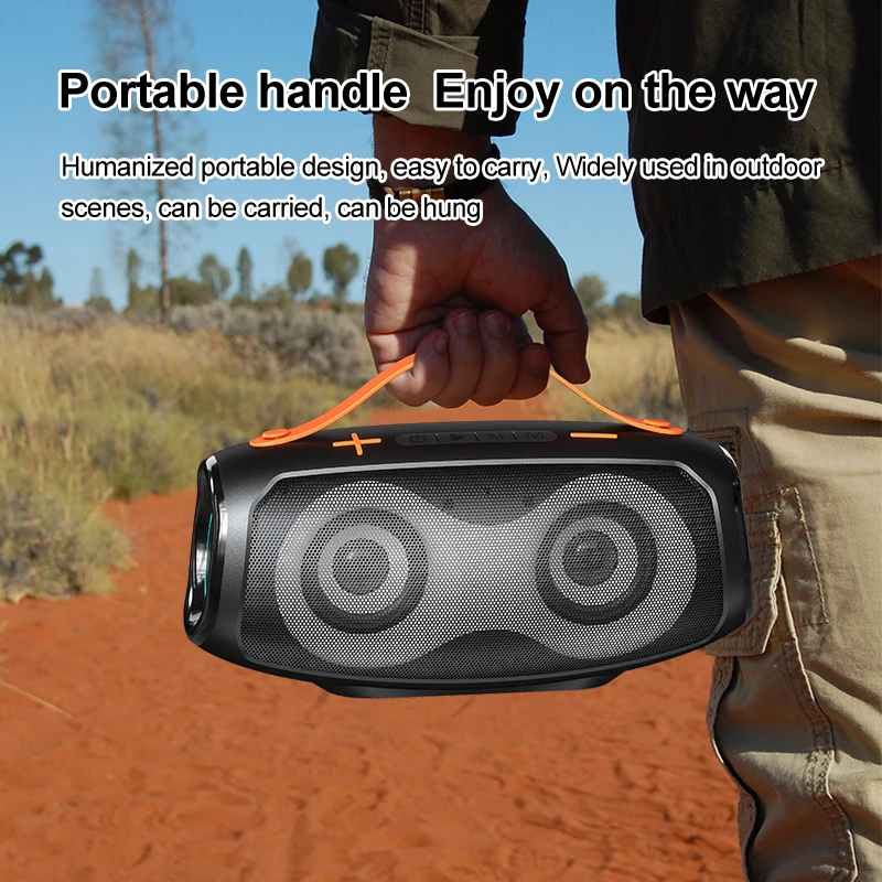 

New Retro Desktop Bluetooth Speaker with RGB Colorful Lights IPX5 Waterproof 2400MAH Battery