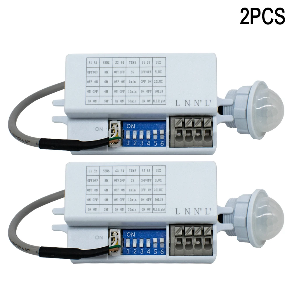 

2pcs Motion Sensor Light Switch 220V 110V Automatic Pir Presence For Hallway Hotel Corridor Sensor Light