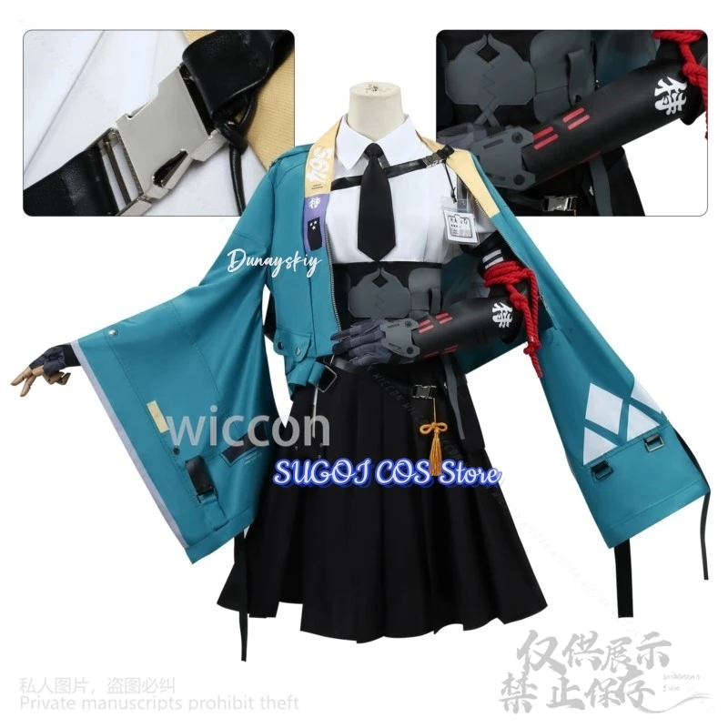 

Anime Game Zenless Zone Zero Cosplay Hoshimi Miyabi Jirai Kei Girls Uniform Blue Coat Punk Y2K Dress Furry Ear Props Halloween