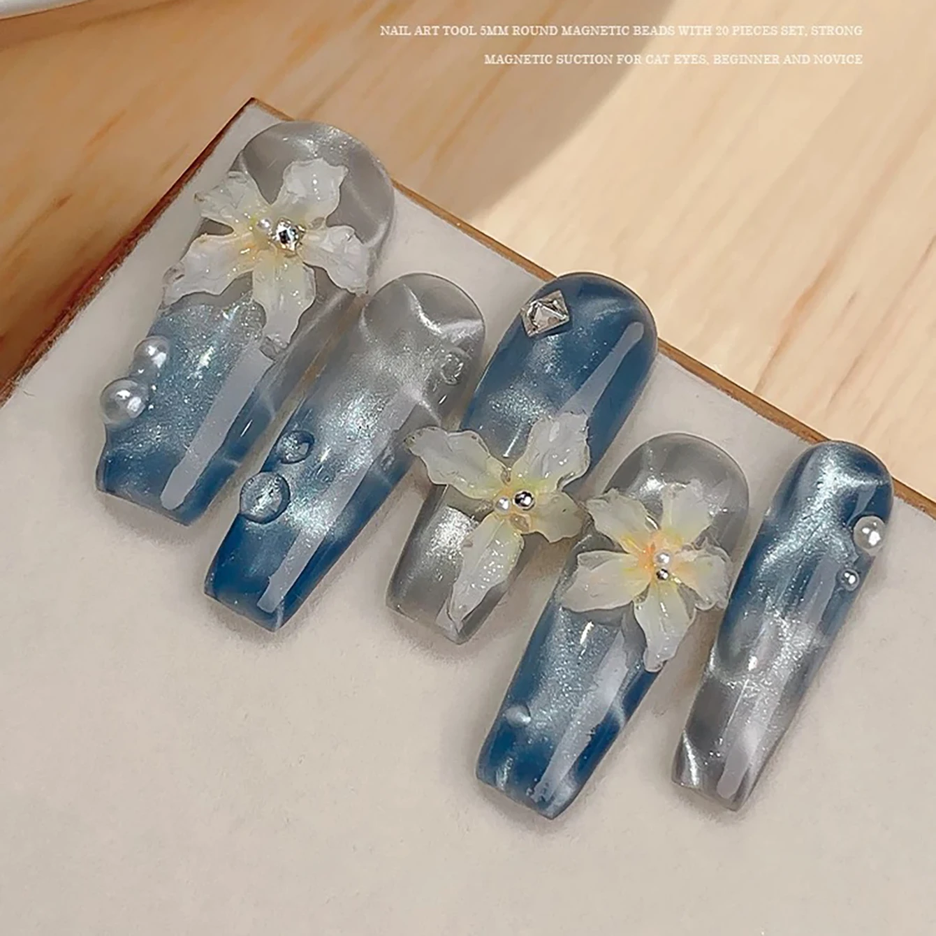 Round Magnetic Bead Nail Art Multi-Functional Powerful Magnet Cube Stones For Water Wave Ripple Cat Eye Design Manicure Tools