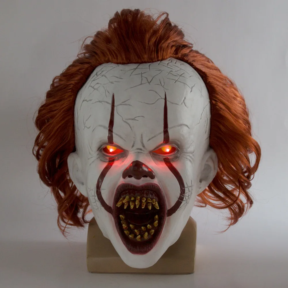 

Creepy Pennywise Joker Mask Cosplay Horror Evil Demon Clown Killers Latex Helmet Halloween Carnival Party Costume Props Gifts