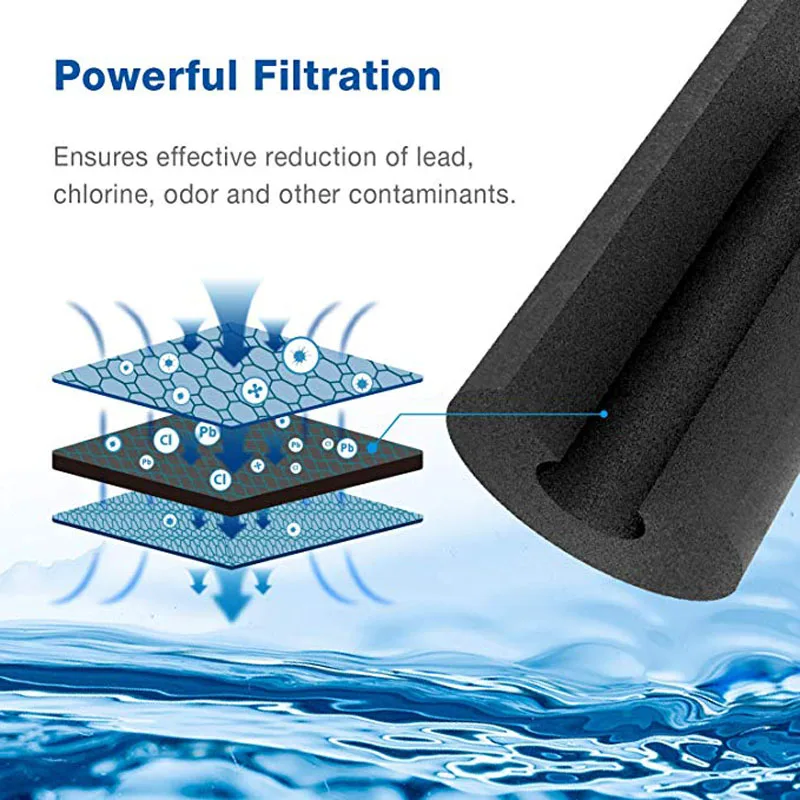 1 Pcs Lt1000P Household Water Purifier Activated Carbon Reverse Osmosis Refrigerator Ice & Water Filter Replacement