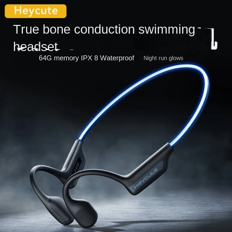 HeycuteG07 Bone Conduction Bluetooth Headset Wireless Mobile Phone Large Battery Long Life Sports Neck Type Waterproof 64GMemory