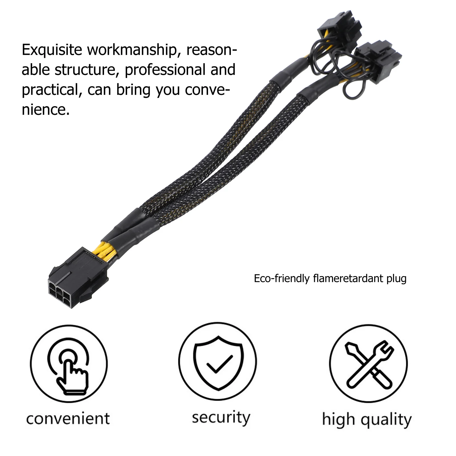 

Graphics Power Cord 6 Pin to Dual 8 Pin Extension Adapter Cable for High Consumption GPU Splitter Power Supply