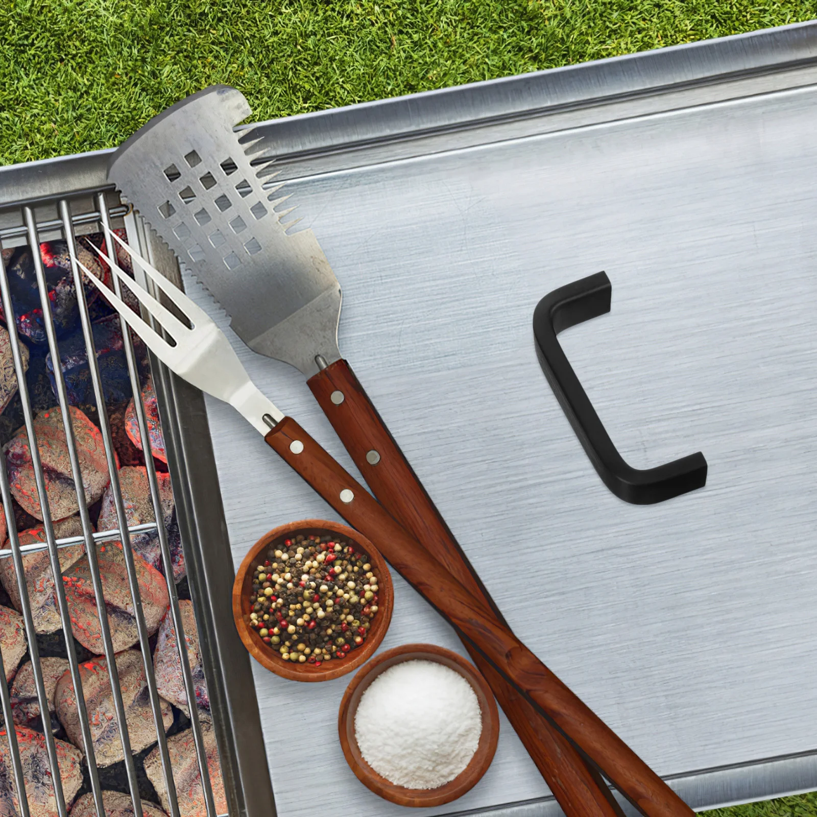 Manija de gabinete negra moderna, aleación de aluminio para cocina, armario, cajón, tocador de baño, herrajes para parrilla de barbacoa