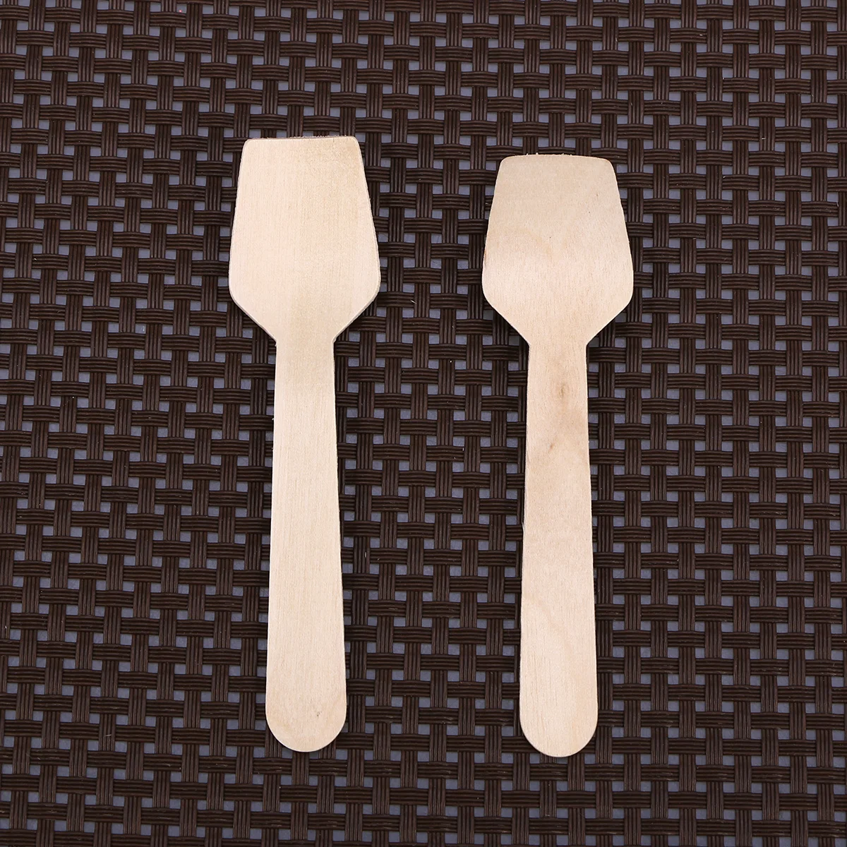 150 Uds cuchara de madera cuchara para helado cucharas de extremo cuadrado postre desechable de bambú