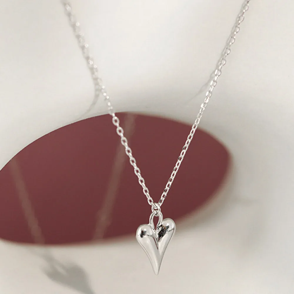 ANDYWEN 925 Sterling Silver Gold Small Heart Pendant Choker Necklace Luxury 2020 Rock Punk Fashion Fine Jewelry Wedding Party