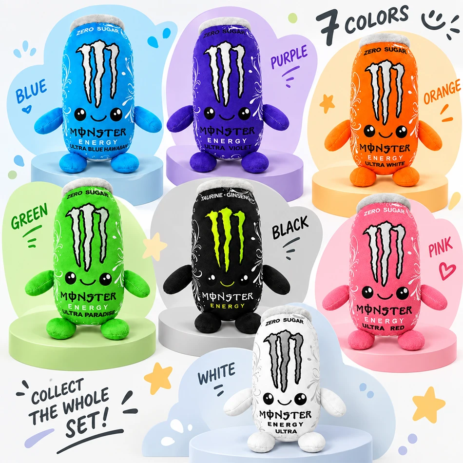 2027 Soft Can Shaped Plush Toy Cute Simulation Drink Can Stuffed Doll Cartoon Plushie Desktop Decor Collectible Gift