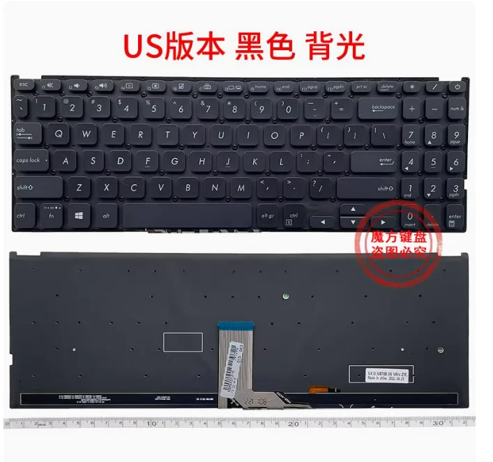 لوحة مفاتيح فضية سوداء أمريكية لـ ASUS X512/D/F/DA X512DA X512F X512FA X512 X512U X512UA X512UB F512DA F512UA Y5100U/UB M5050D V5000F