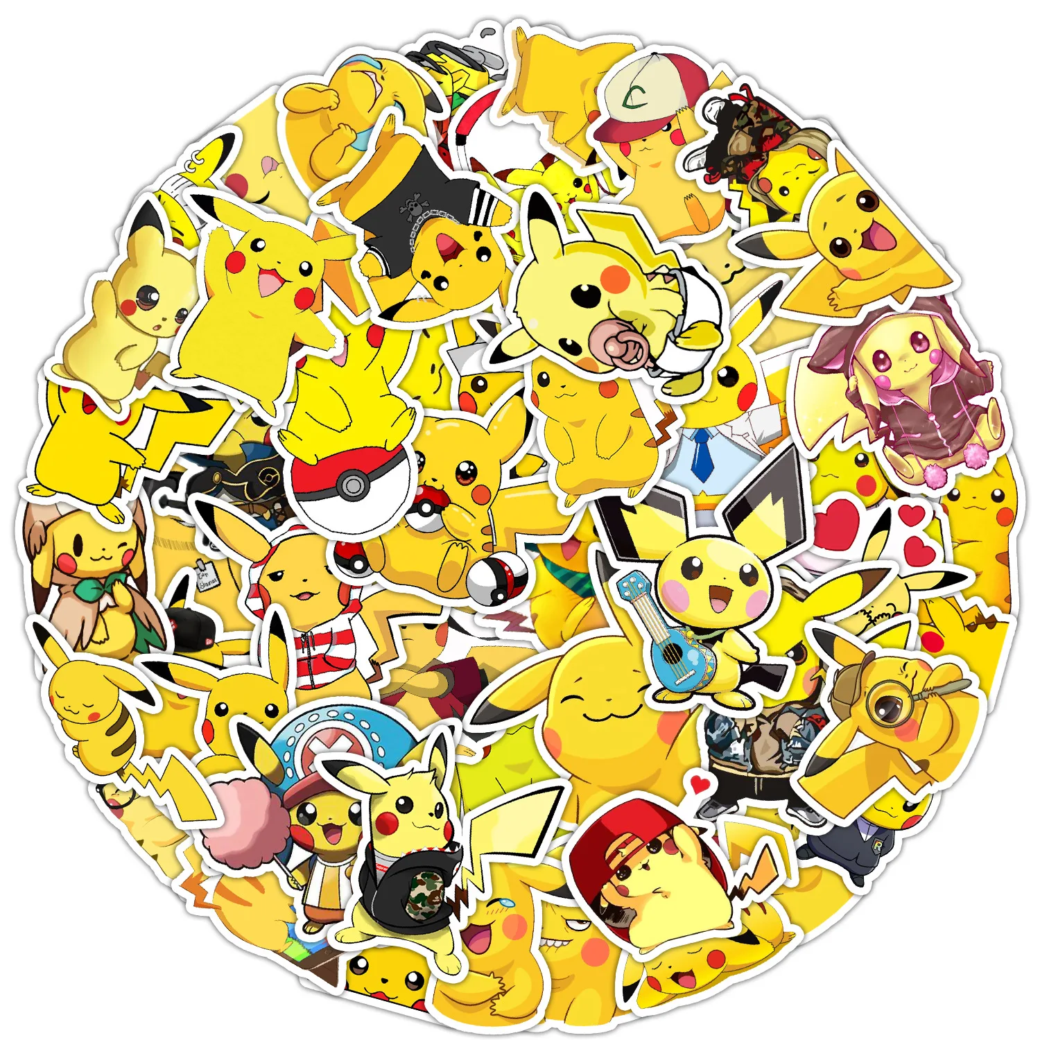 10/30/50Pcs Cute Anime Pokemon Pikachu Graffiti Stickers Laptop Phone Luggage Fridge Notebook Waterproof Decals Kids Toys