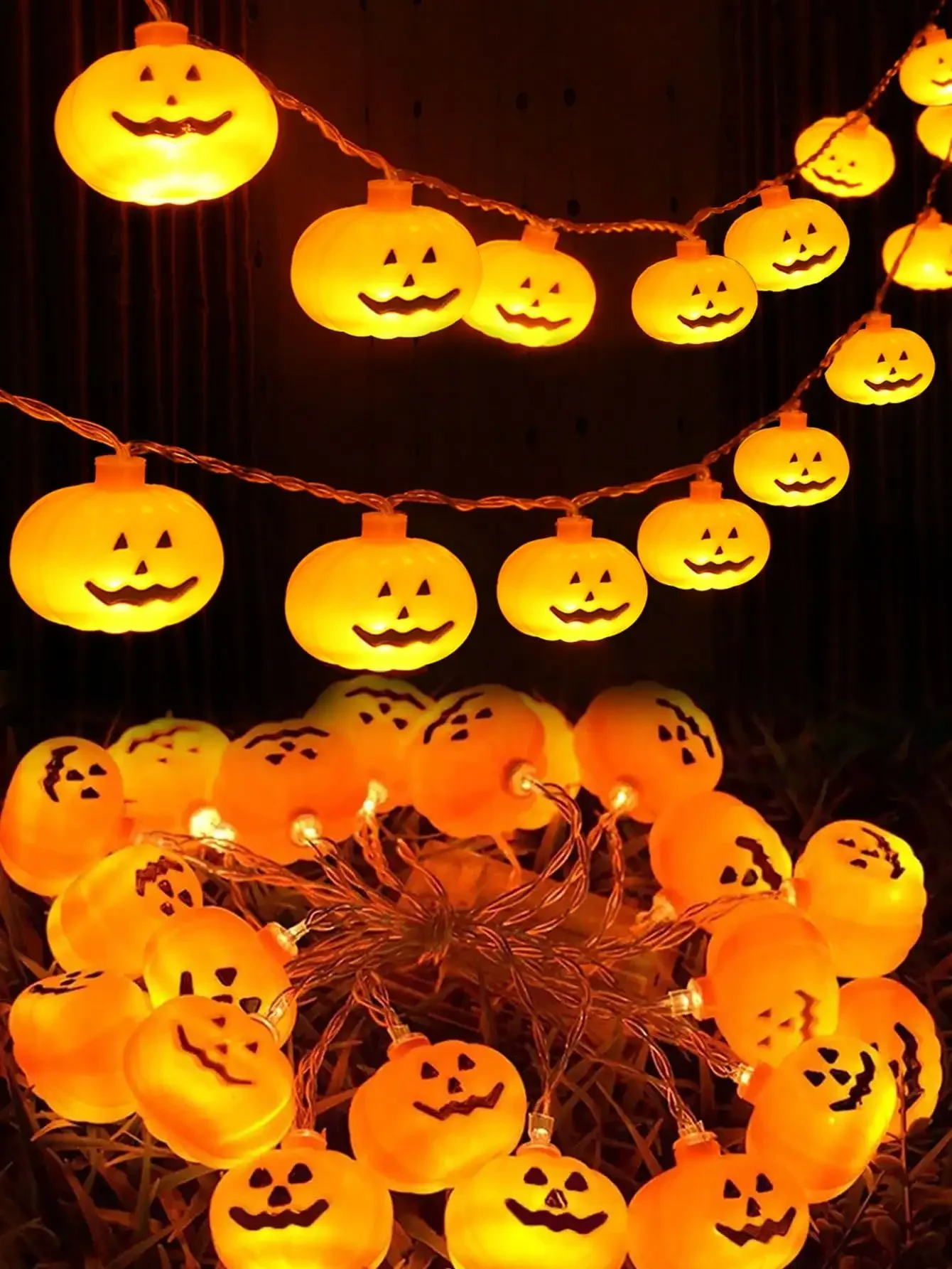 Halloween Pumpkin Latern Led Light String Ghost Festival Fear Bar Street Decoration Skeleton Halloween Easter Lantern Holiday