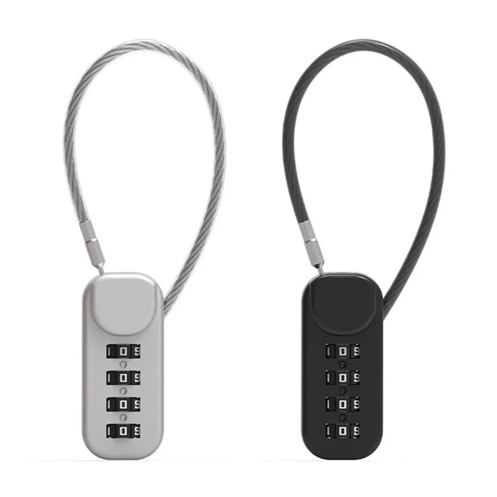 4 Digit Combination Padlock Anti-Theft Password Padlock Cabinet Steel Cable Password Lock Outdoor Travel Luggage Security Lock