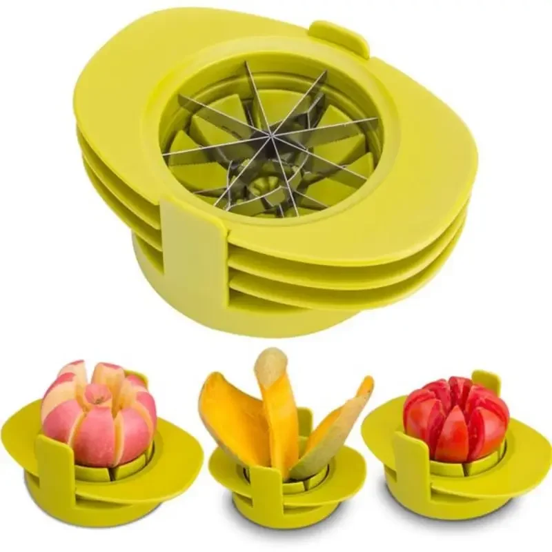 Press Type Stainless Steel Fruit Slicer Manual Simple Fruit And Vegetable Corer Easy To Clean Foldable Food Divider