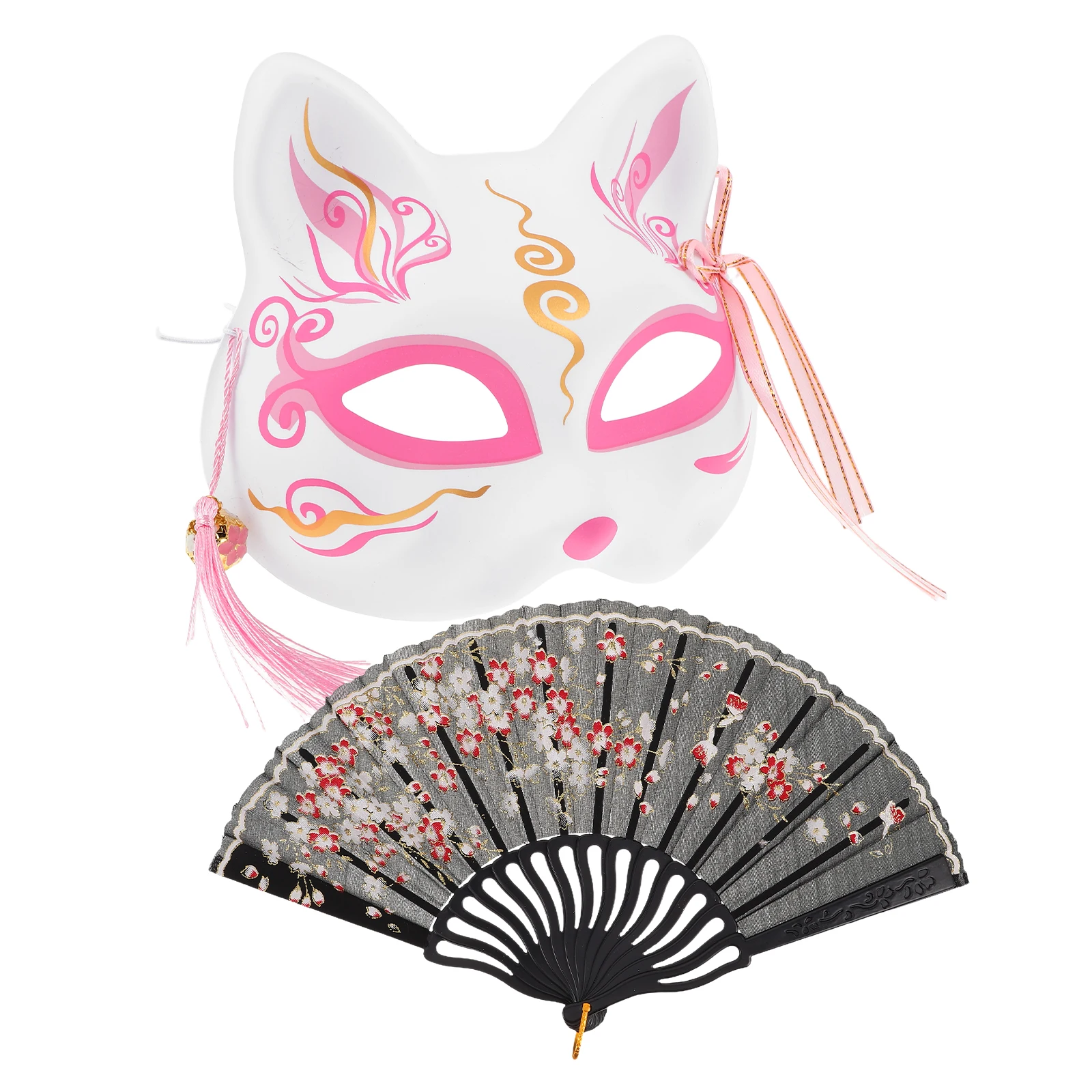 

Fox Mask Dress up Cat Cosplay Costume Accessories Prom Japanese Masks Plastic Halloween Masquerade Half Face Stage
