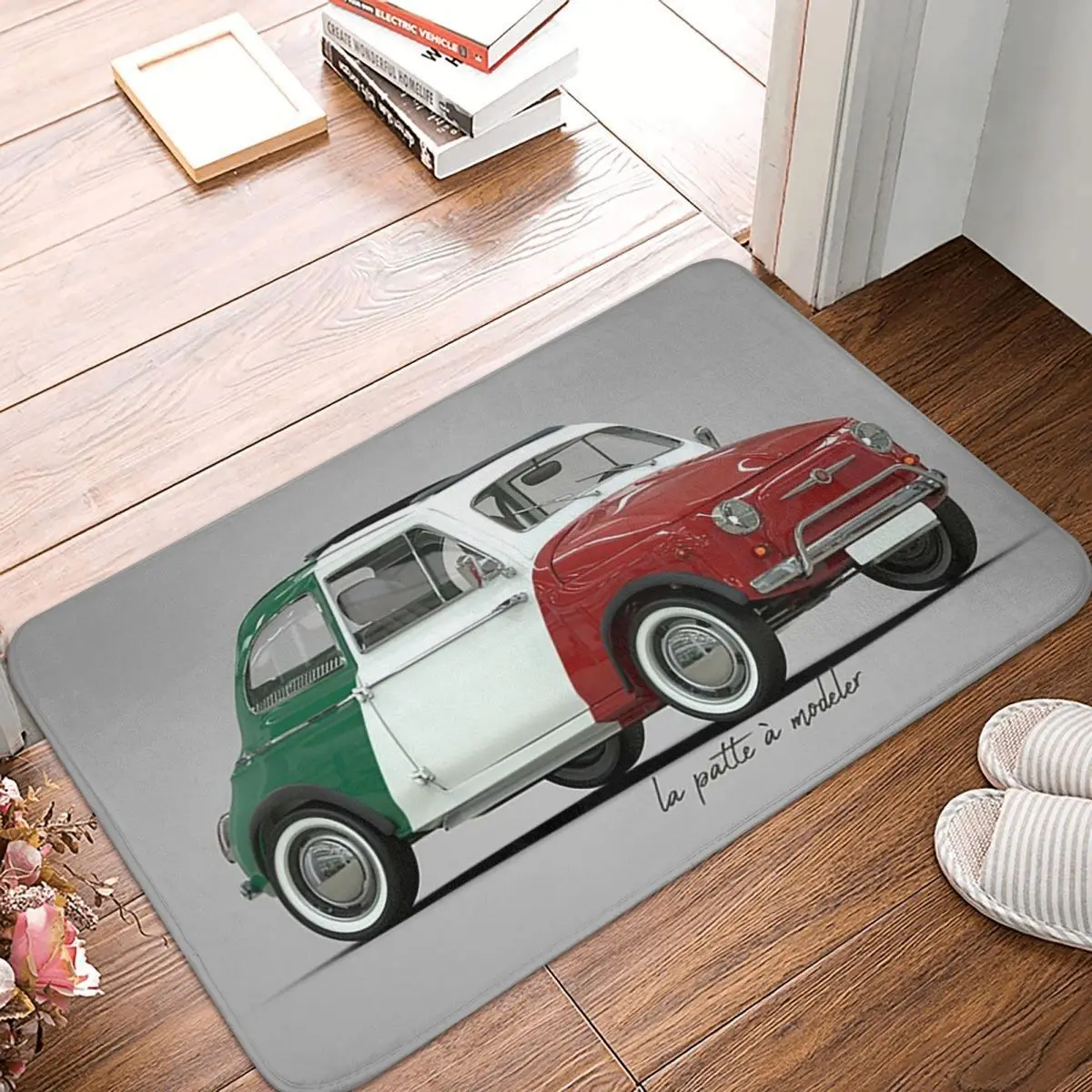 Nuova 500 Italy Flag Car Anti-slip Doormat Floor Mat Absorbent Mat Carpet Rug for Kitchen Entrance Home Bedroom Footpad Mats