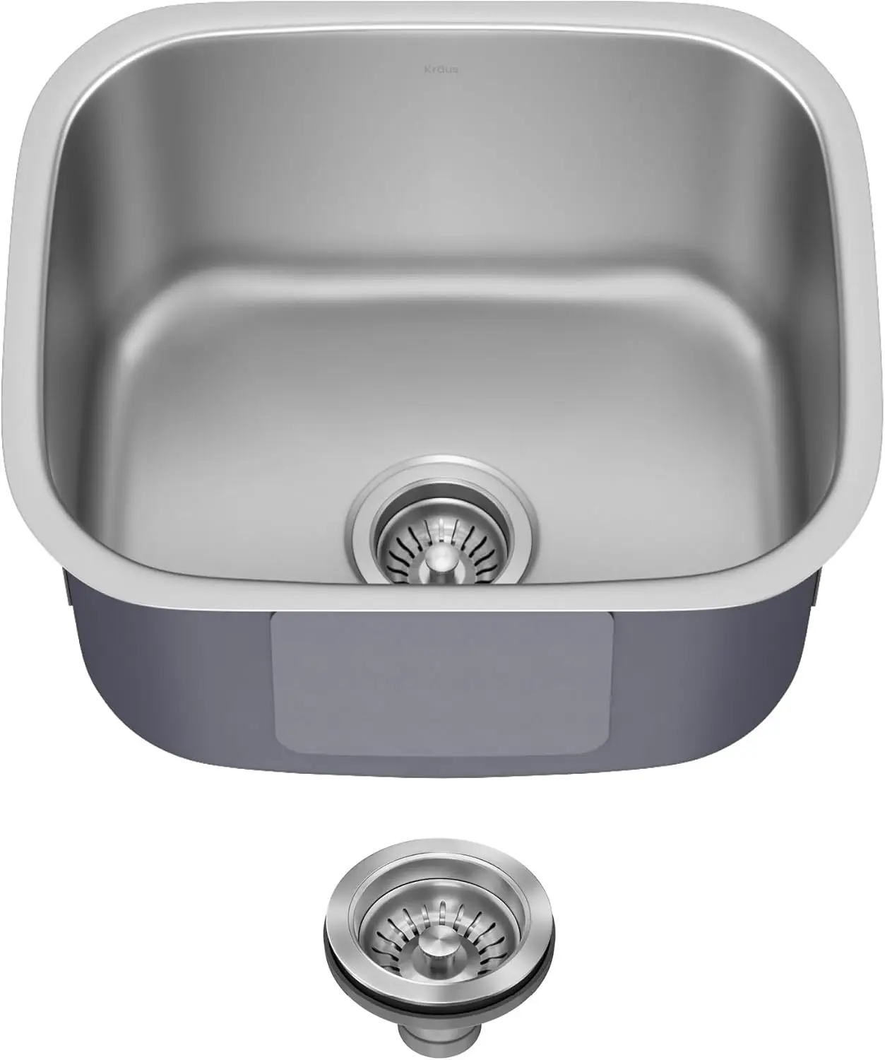 

Кухонная мойка из нержавеющей стали 19 3/4 дюйма, прочная, 18-го класса толщины, с одной чашей, для установки под столешницу, KBU11