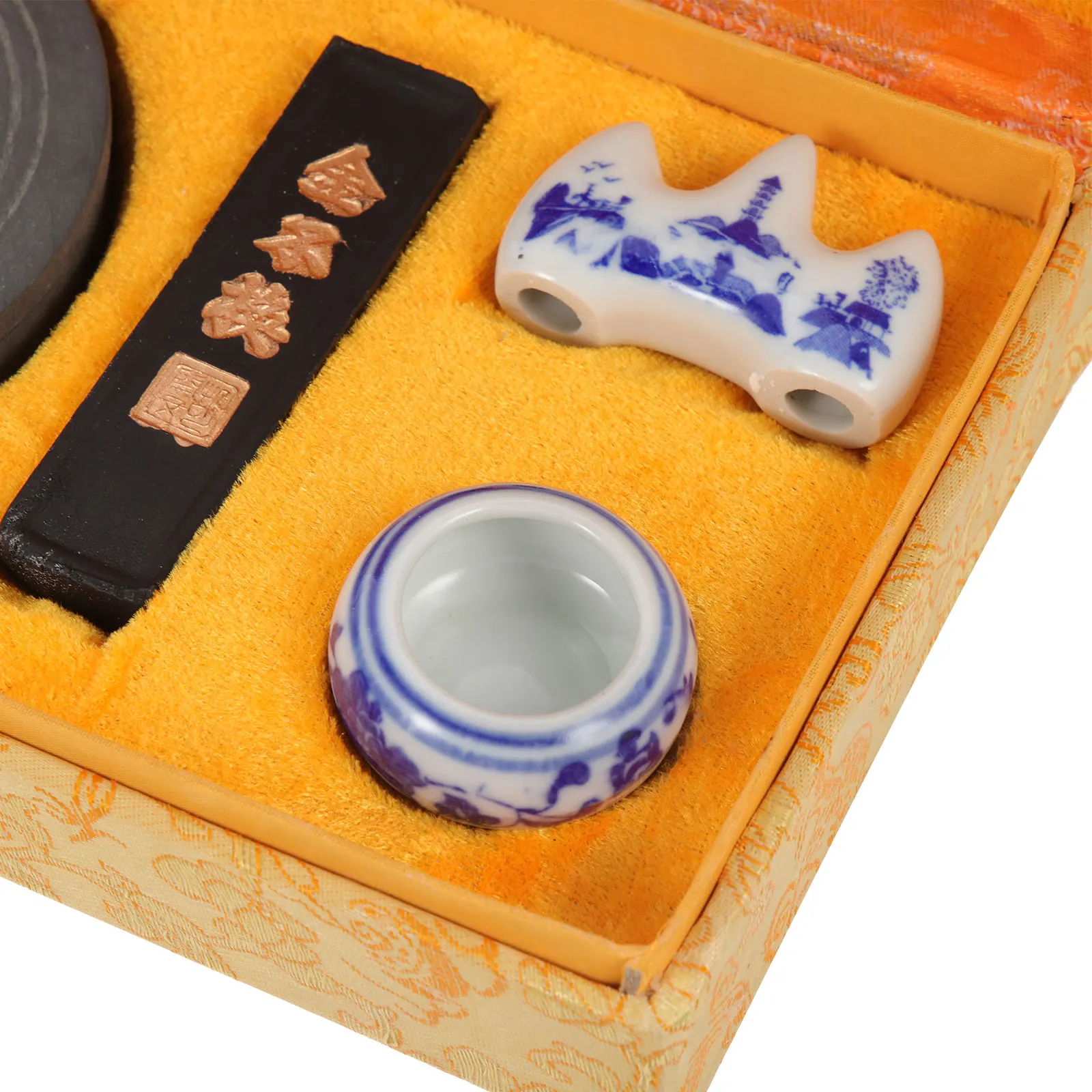 

Набор для каллиграфии: портативный чернильный камень с гладкими закругленными краями, для практики письма, кистей и изучения каллиграфии.