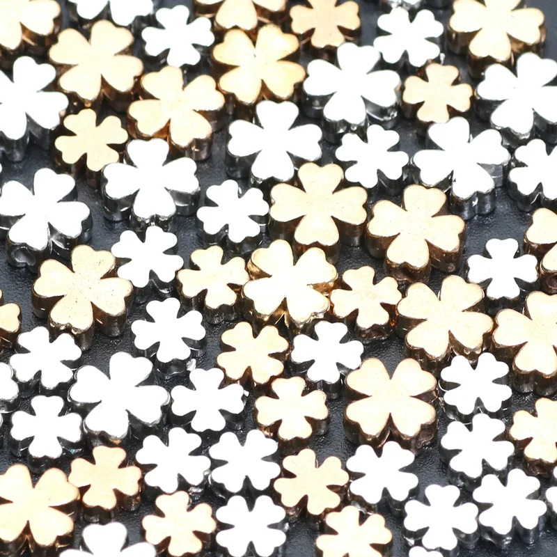 50-100pcs/Lot CCB Flower Beads Gold Color Silver Color Loose Spacer Beads For Jewelry Making DIY Bracelet Necklace Accessories