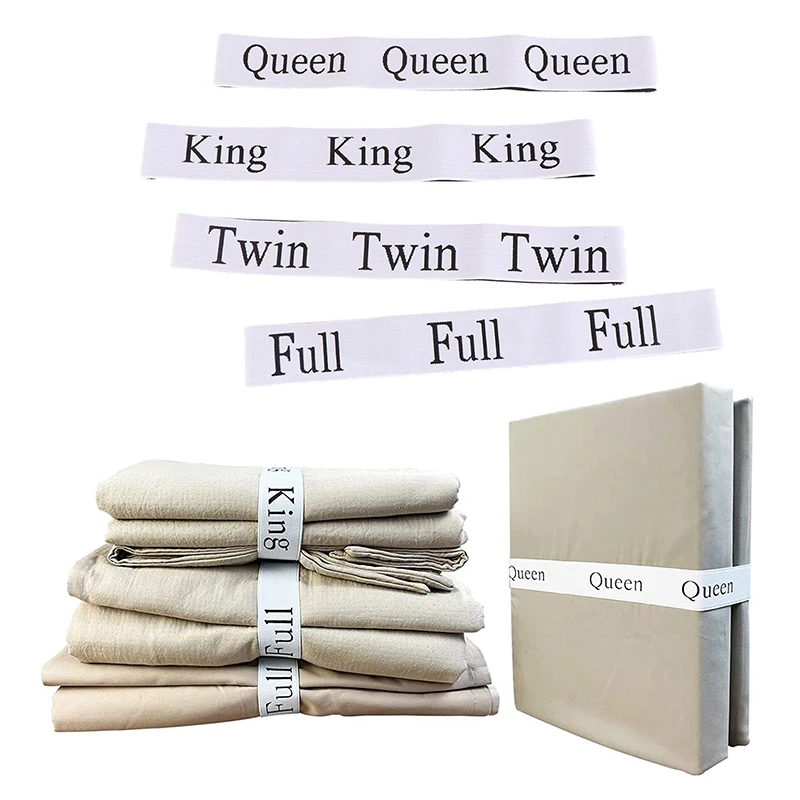 Homes Bed Sheet Organizer and Storage Elastic Label Bands Organizers for Linen Closet Foldable Bedsheet, Pillow Case, Duvet