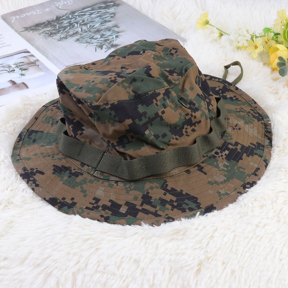

Camouflage Hat Sun Protection Outdoor Activities Fishing Hats Hiking Camping Beach Sunbathing Suitable All People Men Women