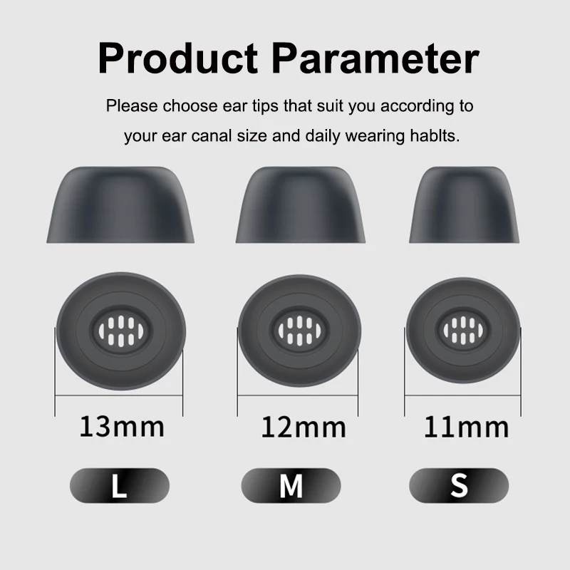 Wiki VALLEY Tappi In Silicone Antiscivolo Per Huawei FreeBuds Pro – 3 Paia Di Ricambio, Compatibili Con Custodia Di Ricarica, Nero