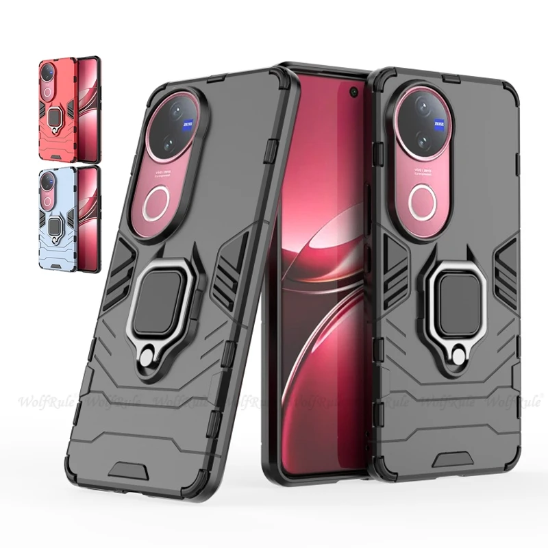 

For Vivo V50 Case Cover Vivo V50 Capas Phone Bumper Armor PC Shockproof Full Holder Ring Magnetic Cover For Vivo V50 V 40 Fundas