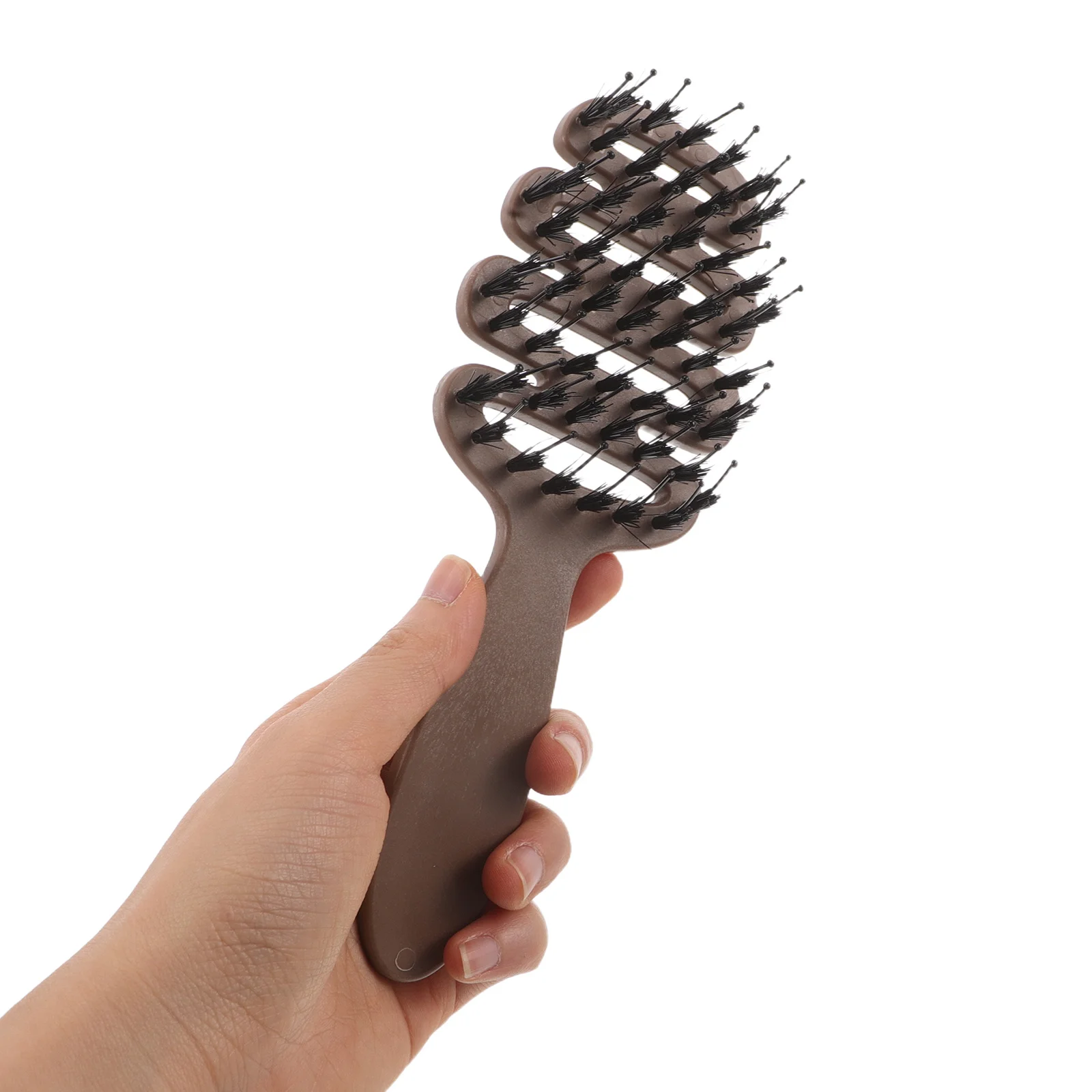 

Plastic Hair Brush High Crown Comb Unique Design Scalp Massaging Rake Comb for Straight Curly Long Short Hair Soft Boar Bristles