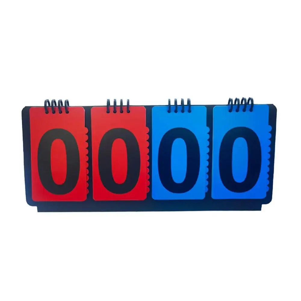 Manual Basketball Scoreboard 4-Digit Tabletop Counter Score Flipper Triangular Base Score Keeper Competition Score Indicator