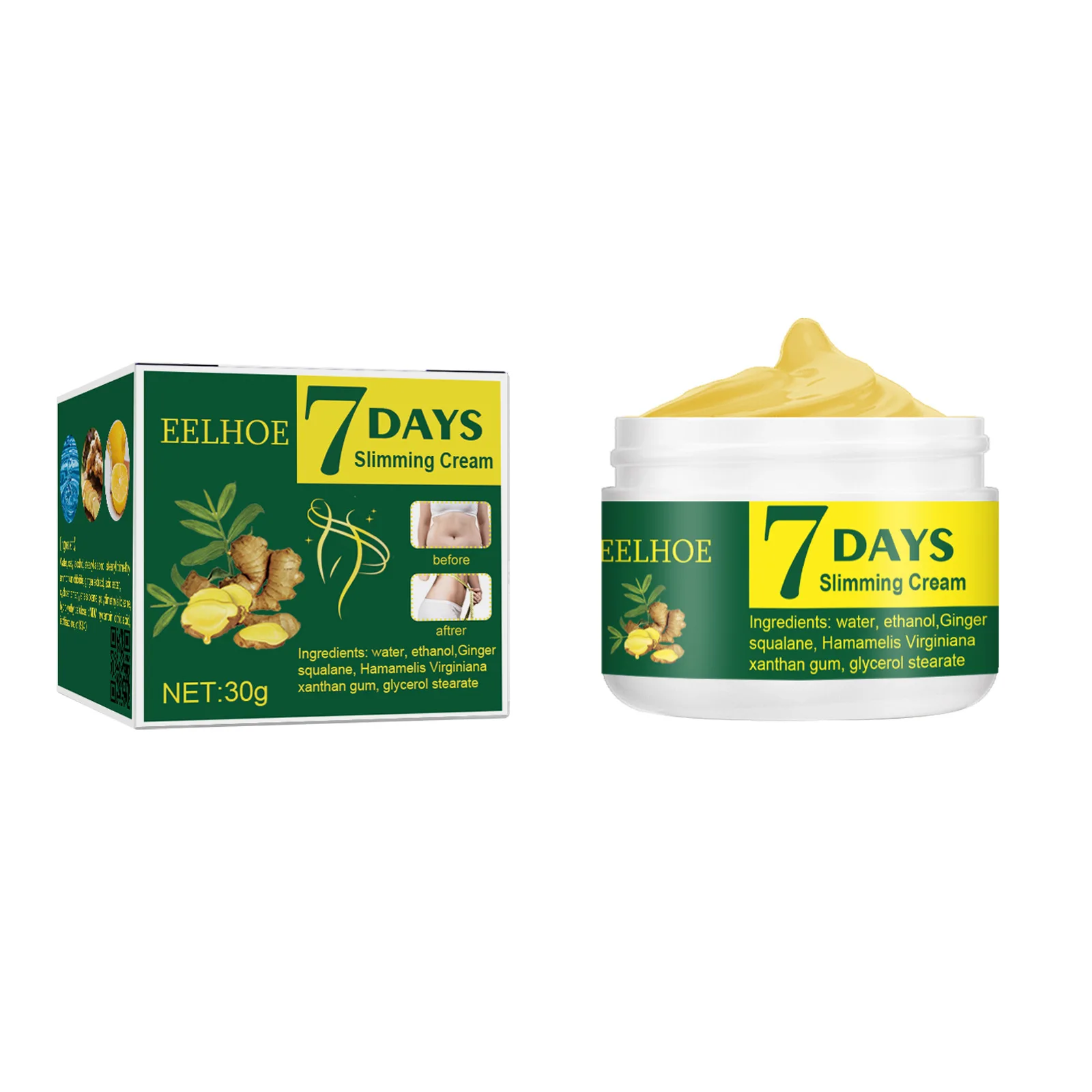 7 DAYS Ginger Slimming Cream Weight Loss Remove Waist Leg Cellulite Fat Burning Shaping Cream Firming Lift Whitening Body Care