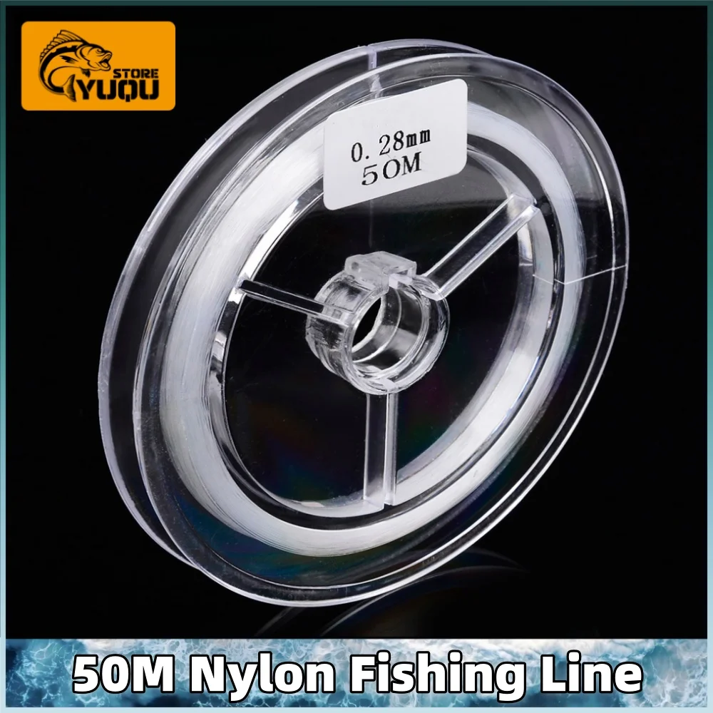 linha-de-pesca-de-nylon-50m-028mm-18lb-com-tratamento-de-revestimento-de-fluorocarbono-superficie-de-carbono-e-moleculas-de-nylon-para-Agua-doce