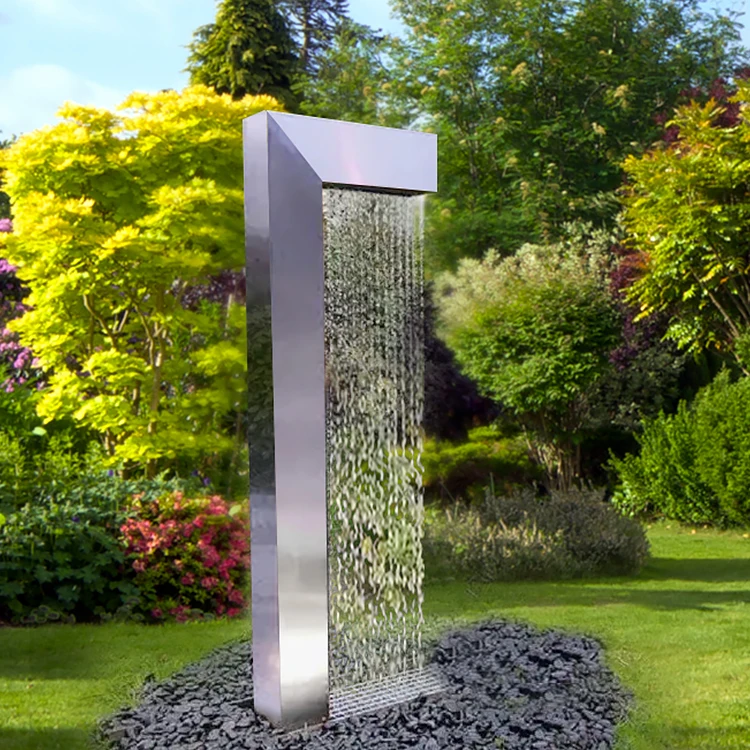 

Outdoor and indoor waterfall fountain rectangular rain curtains provide beautiful garden spaces