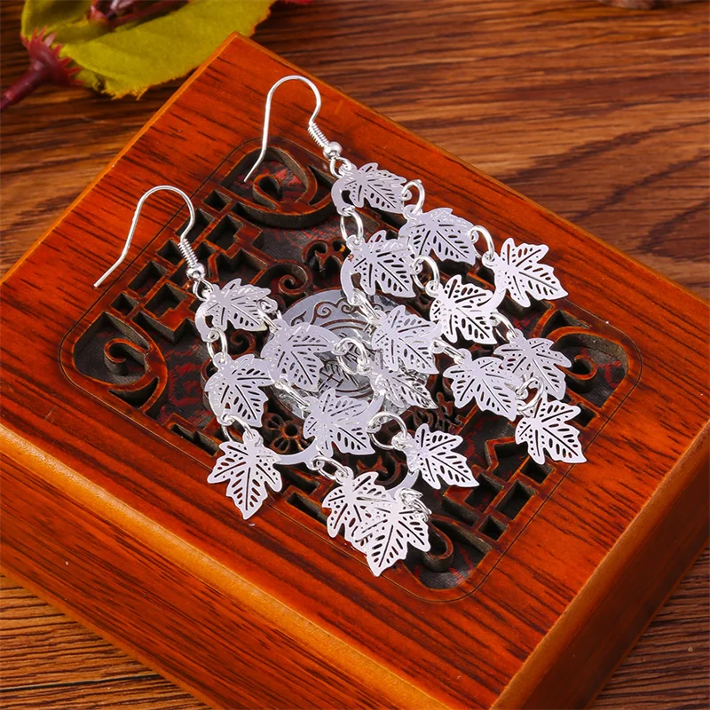 Aihua Fashion Silberfarbene Ohrringe mit Herz-, Blumen- und Schmetterlingsmotiven für Damen, Hochzeits- und Party-Schmuck, Geschenke, Statement-Ohrringe – Detail 6