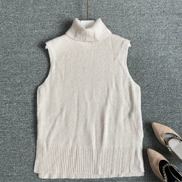 

Ele Knitted Sweater Vest Women's Svel Base Layer Warmth ential Autumn Spring Faion High Collar Thiened Wool ...