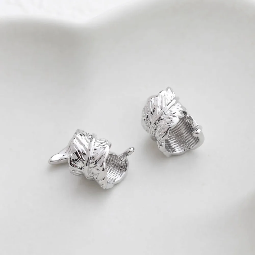 4 قطعة شكل ريشة لذيذ الخرز ل اليدوية مطرز قلادة 14K مطلية بالذهب مستلزمات صناعة المجوهرات اكسسوارات 20*10 مللي متر