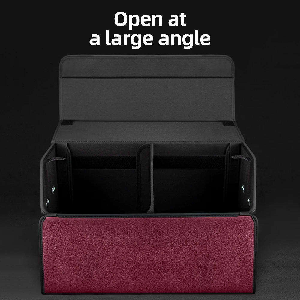 Car Suede Trunk Organizer Large Capacity Leather Foldable Storage Box Portable Multifunctional Tool Organizer Car Accessories